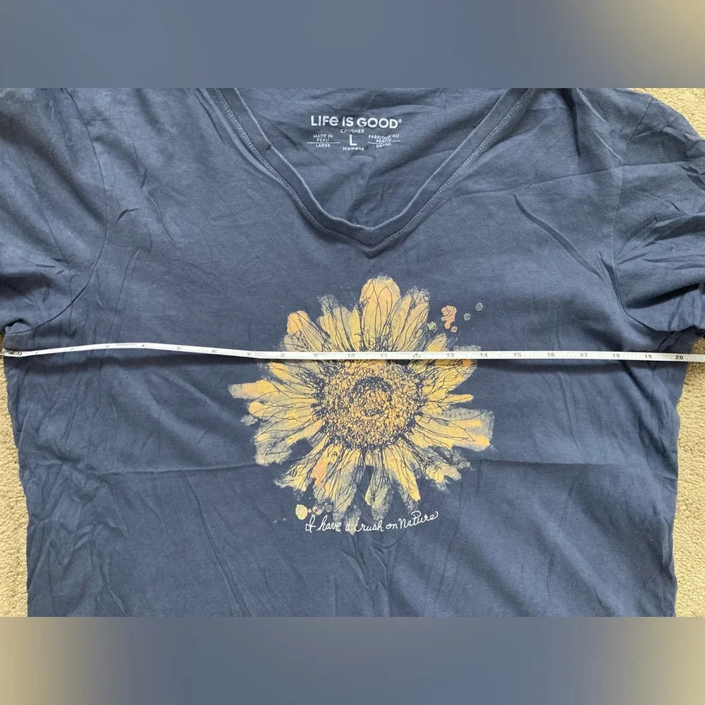 Life Is Good Women's Blue Sunflower Tee - Picture 6 of 6